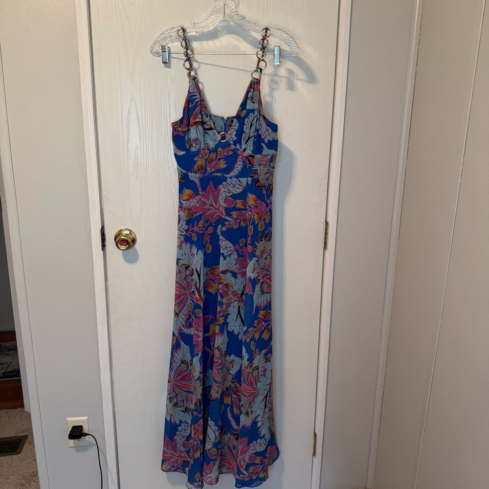 Marciano Blue and Pink Floral Maxi Dress